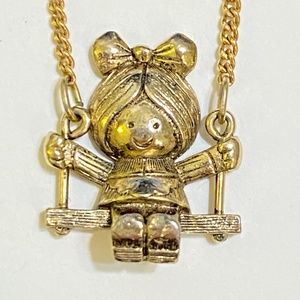 Vintage Swinging Girl Child’s 13” Necklace